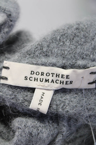 Dorothee Schumacher Womens Knit V-Neck Tie Back Crop Top Gray Size S