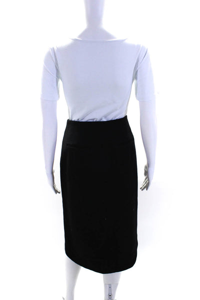 Eryn Brinie Collection Womens Wool Front Zipped Straight Skirt Black Size M