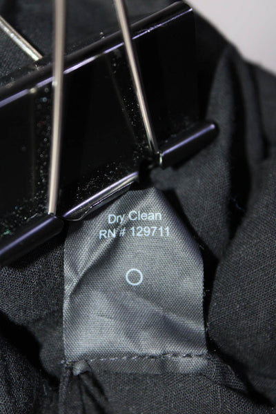 Jenni Kayne Womens Cotton Long Sleeve Split Hem Button Down Shirt Black Size 2XL