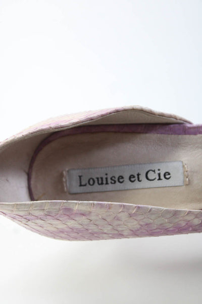 Louise et Cie Womens Stiletto Snake Embossed Bow Pumps Pink White Size 9.5M