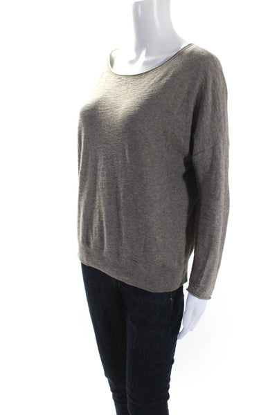 Vince Women's Round Neck Long Sleeves Pullover Sweater Gray Size XS