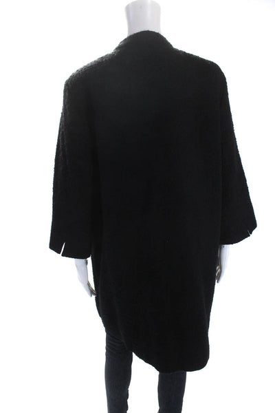 Eileen Fisher Women's Round Neck Short Sleeves Cardigan Black Size L