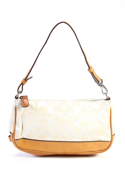Coach Womens Cream Brown Printed Zip Mini Shoulder Bag Handbag