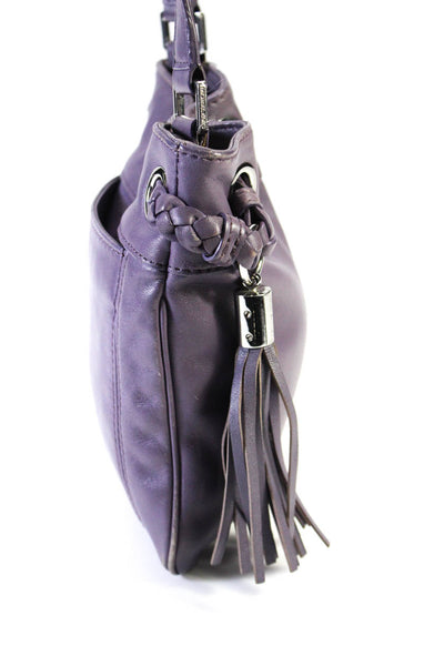 Michael Michael Kors Womens Purple Braided Tie Drawstring Mini Shoulder Bag