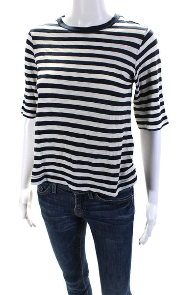 Rag & Bone Women's Round Neck Short Sleeves Basic T-Shirt Stripe Size XXS