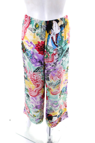 Natori Womens Japanese Floral Dragon Geisha Girl Pajama Pants Multi Size Medium