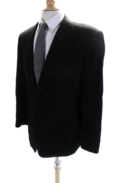 Canali Mens Silk Buttoned Collared Long Sleeve Darted Blazer Black Size EUR50