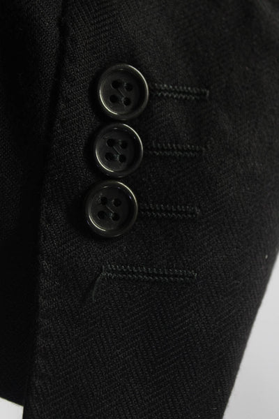 Canali Mens Silk Buttoned Collared Long Sleeve Darted Blazer Black Size EUR50