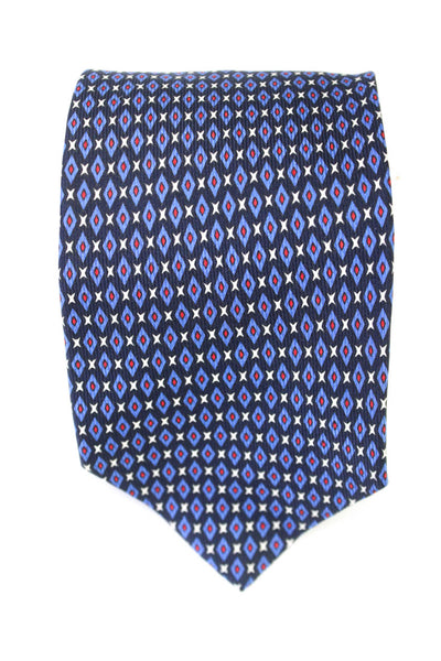 Burberry Mens Silk Spotted Print Textured Wrapped Classic Tie Blue Size One Size