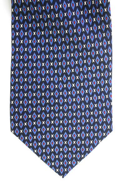 Burberry Mens Silk Spotted Print Textured Wrapped Classic Tie Blue Size One Size