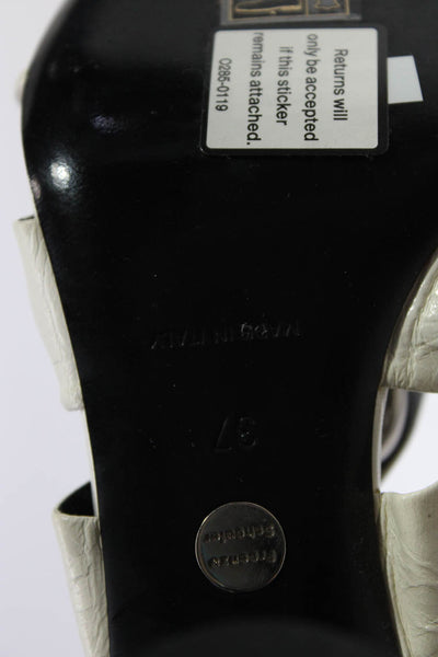 Proenza Schouler Womens Block Heel Grommet Strappy Sandals White Leather Size 37