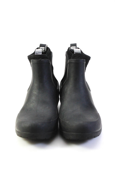 Ugg Womens Stretch Rubber Round Toe Pull On Ankle Rainboots Black Size 7