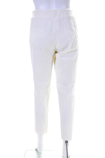 Missoni Womens Cotton Straight Leg Side Zip Trousers White Size 44