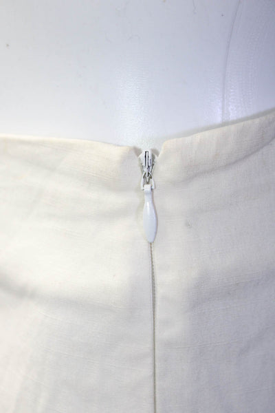 Missoni Womens Cotton Straight Leg Side Zip Trousers White Size 44