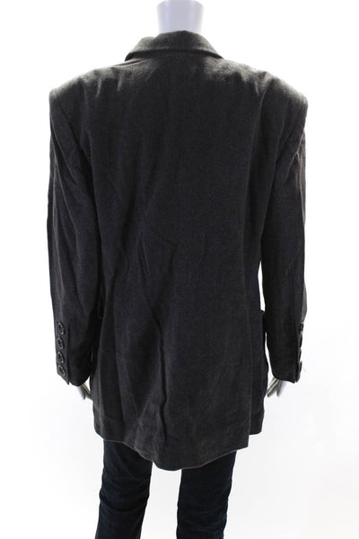 Escada Womens Dark Gray Wool One Button Long Sleeve Blazer Size 42