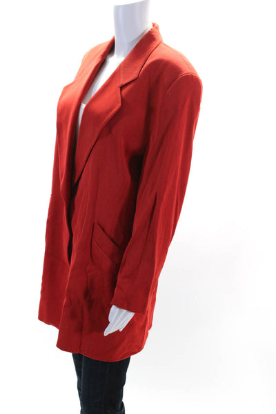 Escada Margaretha Ley Womens Red Wool One Button Long Sleeve Blazer Size 42