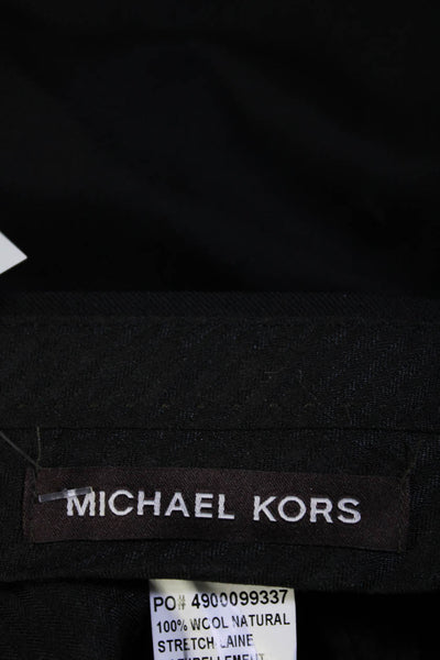 Michael Kors Womens Wool Pleated Front Straight Leg Dress Trousers Black Size 33