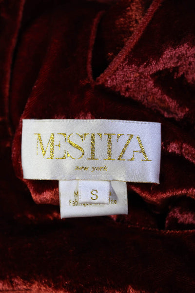 Mestiza Womens Round Neck Sleeveless Asymmetrical Midi Dress Burnt Orange Size S