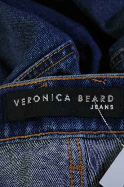 Veronica Beard Women's Button Closure Medium Wash Wide Leg Denim Pant Size 24