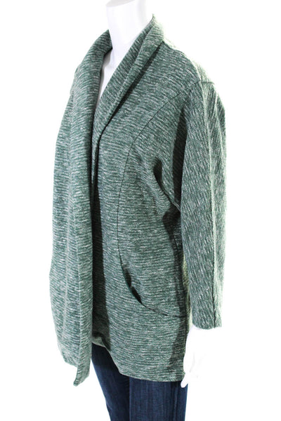 Saturday Sunday Womens Woven Unlined Long Open Front Jacket Green Size Large
