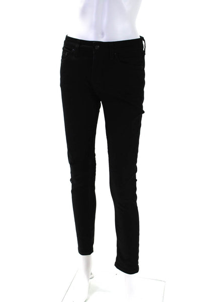 10 Crosby Derek Lam Womens Cotton Buttoned Zip Skinny Leg Pants Black Size EUR26
