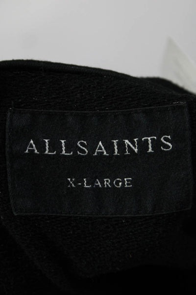 Allsaints Mens Long Sleeve Crewneck Sweatshirt Black Size XL