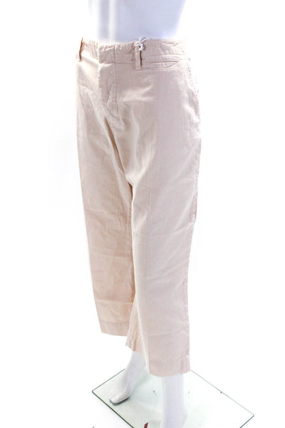 Frame Women's Button Fly Pockets Wide Leg Ankle Pant Light Pink Size 34