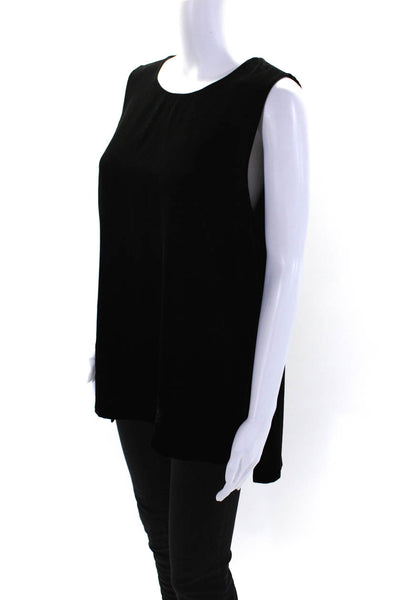 Theory Womens Velour Sleeveless Tank Blouse Black Size L