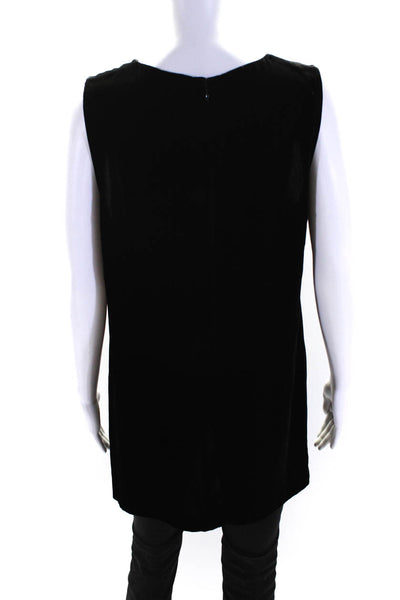 Theory Womens Velour Sleeveless Tank Blouse Black Size L