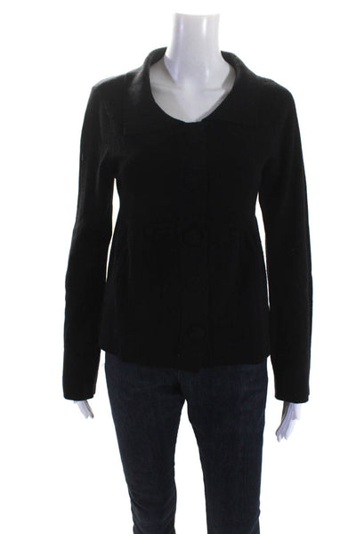 Nanette Lepore Womens Black Cashmere Collar Long Sleeve Sweater Top Size S