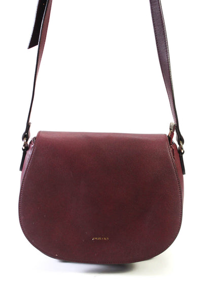 Angela Roi Womens Dark Red Flap Shoulder Bag Handbag