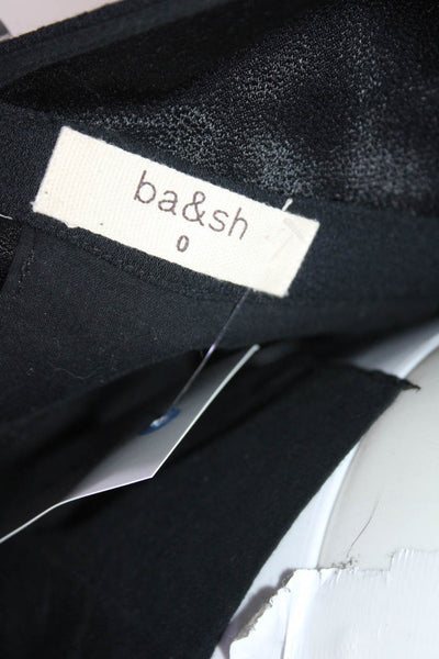 Ba&Sh Womens Black Crepe V-Neck Open Back Sleeveless Skinny Leg Jumpsuit Size 0
