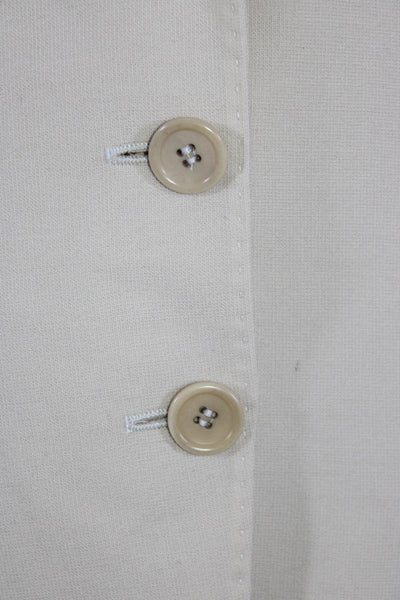 Armani Collezioni Womens Beige Wool Four Button Long Sleeve Blazer Size 8