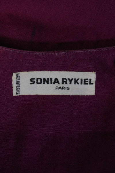 Sonia Rykiel Womens Fuschia Double Breasted Pockets Long Sleeve Blazer Size 40