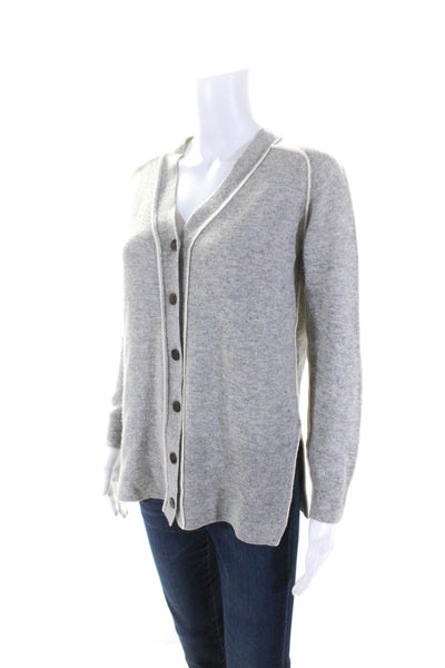 Derek Lam 10 Crosby Womens Button Front Cashmere Cardigan Sweater Gray Small