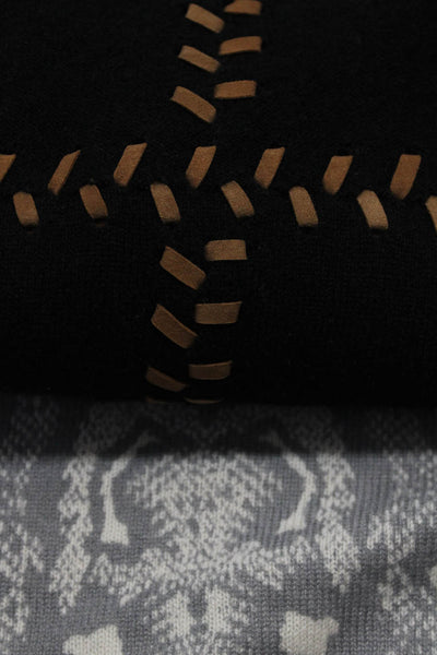 J. Mclaughlin Neiman Marcus Womens Gray Cashmere Printed Sweater Size XL L lot 2
