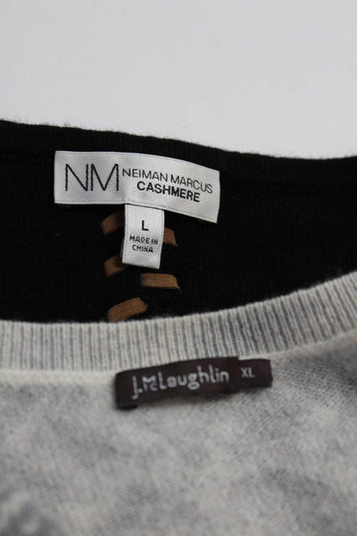 J. Mclaughlin Neiman Marcus Womens Gray Cashmere Printed Sweater Size XL L lot 2