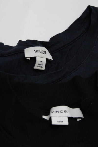 Vince Womens Long Sleeve Top Tee Shirt Black Navy Size Medium Lot 2