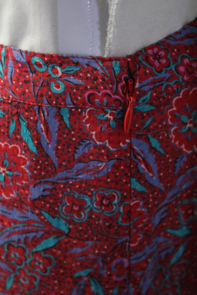 Veronica Beard Women's Hook Closure Slit Hem Tiered Maxi Floral Skirt Size S