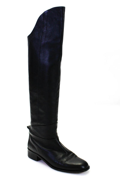 Emerson Fry Women's Round Toe Zip Closure Leather Knee High Boot Black Size 8