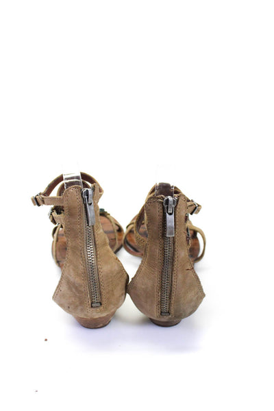 Sam Edelman Womens Gem Stoned Zipped Strappy Slip-On Sandals Brown Size 8.5