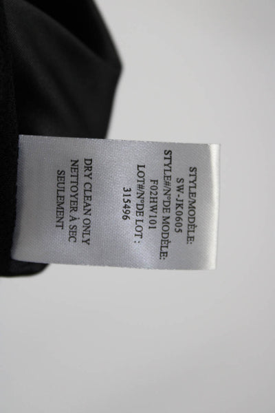 Helmut Lang Womens Satin Stripe Crepe Snap Jacket Black Size Petite