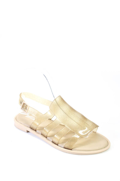 Melissa Womens Metallic Glitter Open Toe Strappy Boemia Sandals Beige Size 6US