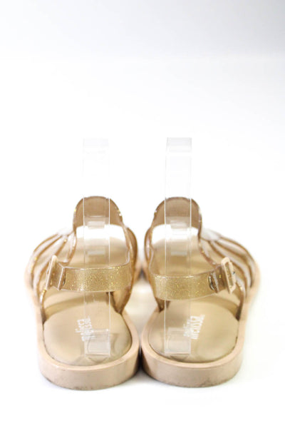 Melissa Womens Metallic Glitter Open Toe Strappy Boemia Sandals Beige Size 6US