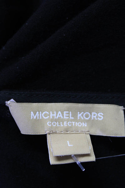 Michael Kors Collection Womens Round Neck Short Sleeve T-Shirt Top Black Size L