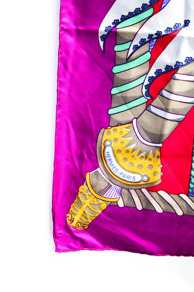 Hermes Silk Multicolor Etendards Et Bannieres by Annie Faivre Rolled Scarf 90cm