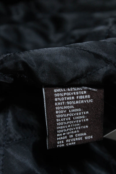 Michael Michael Kors Mens Dark Blue Wool Mock Neck Zip Long Sleeve Coat Size XS
