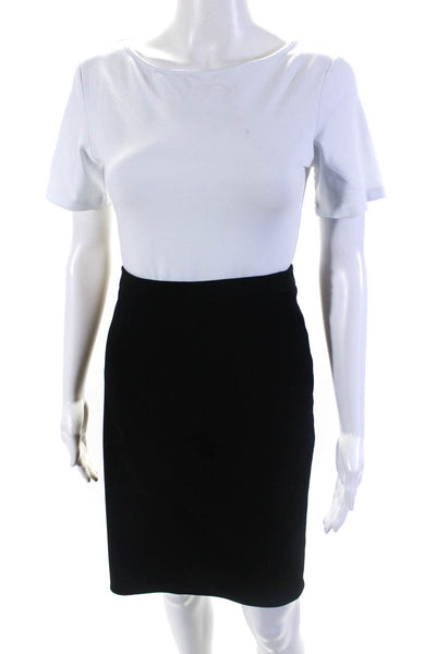 Armani Collezioni Womens Knee Length Woven Flare Pencil Skirt Black Size 12