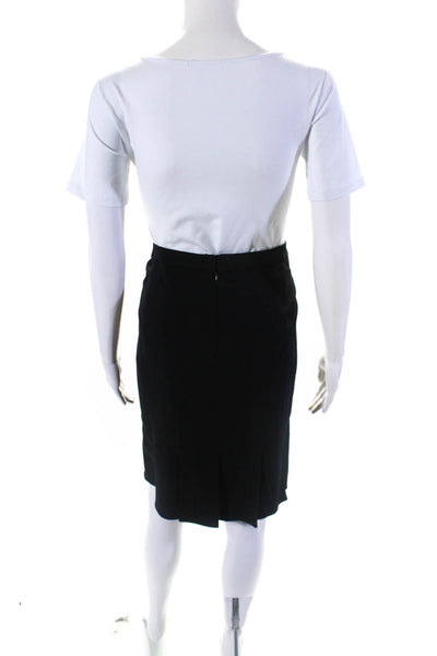 Armani Collezioni Womens Knee Length Woven Flare Pencil Skirt Black Size 12