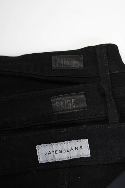 James Jeans Paige Womens Cotton Blend Elastic Waist Jeans Black Size 27 26 Lot 3